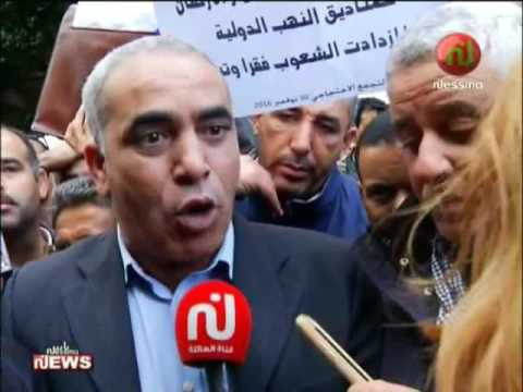 شاهد احتجاج الأساتذة و المعلمون أمام وزارة التربية