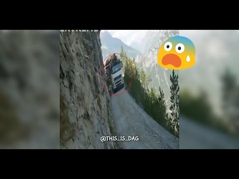 شاهد شاحنة عملاقة تصمد بطريقة غريبة