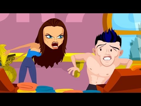 كارتون يسخر من خلافات رونالدو وايرينا شايك