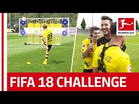 شاهد لاعبو بروسيا دورتموند يشاركون في تحدي التسديد