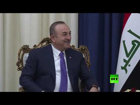 شاهد برهم صالح يستقبل وزير الخارجية التركي في بغداد