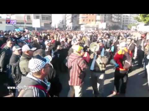 شاهد مسيرة عمالية في الدار البيضاء