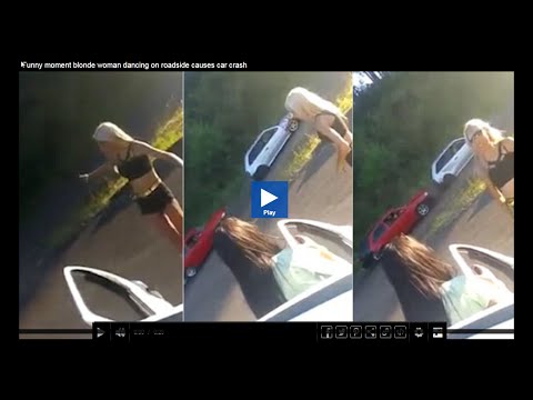 شاهد رقص فتاة في الشارع يتسبّب في حادث مروري